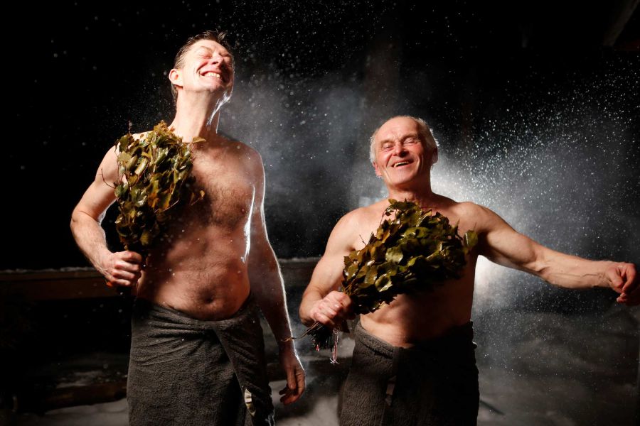 Men in sauna